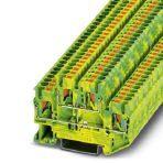 Phoenix Contact 3210596 Protective conductor double-level terminal block, connection method: Push-in connection, number of connections: 4, cross section: 0.14 mm² - 4 mm², AWG: 26 - 12, width: 5.2 mm, color: green-yellow, mounting type: NS 35/7,5, NS 35/15