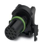 Phoenix Contact 1424195 Sensor/actuator flush-type socket, 12-pos. without shroud, A-coded, with angled solder connection, contact insert only