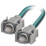 Phoenix Contact 1413146 Assembled Ethernet cable, shielded, 4-pair, AWG 26 flexible cable conduit capable (19-wire), RAL 5021 (sea blue), RJ45 connector/IP67 gray to RJ45 connector/IP67, gray, line, length 10 m
