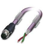 Phoenix Contact 1518054 Bus system cable, PROFIBUS (12 Mbps), 2-position, PUR halogen-free, violet RAL 4001, shielded, Plug straight M12 SPEEDCON, coding: B, on free cable end, cable length: 15 m
