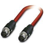Phoenix Contact 1419169 Bus system cable, Sercos CAT5 (100 Mbps), 4-position, PVC, Red RAL 3020, Plug straight M12 / IP67, coding: D, on Plug straight M12 / IP67, coding: D, cable length: 2 m