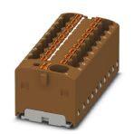 Phoenix Contact 1047421 Distribution block, Basic terminal block with supply, nominal current: 41 A, connection method: Push-in connection, Push-in connection, number of connections: 19, cross section: 0.2 mm² - 6 mm², AWG: 24 - 10, width: 43.9 mm, height: 17.7 mm, color: brown,