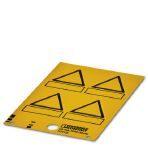 Phoenix Contact 1014132 Warning label, Card, yellow/black, unlabeled, can be labeled with: BLUEMARK ID COLOR, BLUEMARK ID, THERMOMARK PRIME, THERMOMARK CARD 2.0, THERMOMARK CARD, mounting type: adhesive, diameter: 0 mm, lettering field size: 50 x 50 mm, Number of individual labe