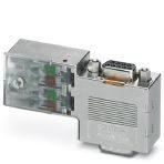Phoenix Contact 2313685 D-SUB connector, 9-pos., male connector, cable entry < 90°, bus system: PROFIBUS DP up to 12 Mbps with PG D-SUB socket for connecting a programming device, termination resistor can be switched on via slide switch, pin assignment: 3, 5, 6, 8; IDC terminal 