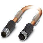 Phoenix Contact 1431319 Bus system cable, FOUNDATION Fieldbus (31.25 kbps), 3-position, PVC, orange RAL 2003, shielded, Plug straight M12, coding: A, on Socket straight M12, coding: A, cable length: 15 m
