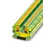 Phoenix Contact 1078963 Ground modular terminal block, connection method: Push-in connection, number of connections: 2, cross section: 0.14 mm² - 4 mm², AWG: 26 - 12, width: 5.2 mm, height: 35.3 mm, color: green-yellow, mounting type: NS 35/7,5, NS 35/15