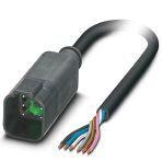 Phoenix Contact 1415032 Sensor/actuator cable, 6-position, PUR halogen-free, black-gray RAL 7021, Plug straight DEUTSCH DT04-6P Clip locking, on free cable end, cable length: 5 m