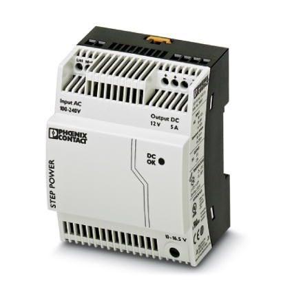 Phoenix Contact 2868583 Primary-switched STEP POWER power supply for DIN rail mounting, input: 1-phase, output: 12 V DC/5 A