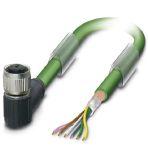 Phoenix Contact 1433197 Bus system cable, INTERBUS (16 Mbps), 5-position, PUR halogen-free, may green RAL 6017, shielded, free cable end, on Socket angled M12 SPEEDCON, coding: B, cable length: Free input (0.2 ... 40.0 m)