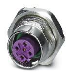 Phoenix Contact 1456488 Sensor/actuator flush-type socket, 5-pos., with violet contact carrier, M12 SPEEDCON, shielded, B-coded, rear/screw mounting with M16 thread, with straight solder connection