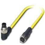 Phoenix Contact 1406204 Sensor/actuator cable, 4-position, PVC, yellow, Plug angled M8, on Socket straight M8, cable length: 1.5 m