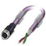 Phoenix Contact 1507298 Bus system cable, PROFIBUS (12 Mbps), 2-position, PUR halogen-free, violet RAL 4001, shielded, free cable end, on Socket straight M12, coding: B, cable length: 2 m