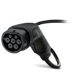 Phoenix Contact 1085857 CHARX connect, AC charging cable with vehicle charging connector and open cable end, Without protective cap, Housing color black-black, for charging electric vehicles (EV) with alternating current (AC) via type 2 vehicle charging inlets, for installation 