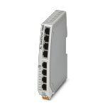 Phoenix Contact 1085243 Narrow Ethernet switch, eight RJ45 ports with 10/100/1000 Mbps on all ports, automatic data transmission speed detection, autocrossing function, and QoS