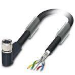 Phoenix Contact 1550902 Bus system cable, INTERBUS, 4-position, PUR halogen-free, black RAL 9005, shielded, free cable end, on Socket angled M8, cable length: 2 m