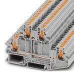 Phoenix Contact 1079073 Double-level terminal block, connection method: Push-in connection, cross section: 0.14 mm² - 4 mm², AWG: 26 - 12, width: 5.2 mm, color: gray, mounting type: NS 35/7,5, NS 35/15
