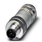 Phoenix Contact 1507764 Data connector, PROFIBUS, INTERBUS, 5-position, shielded, Plug straight M12, Coding: B, Screw connection, knurl material: Zinc die-cast, nickel-plated, cable gland Pg9, external cable diameter 6.5 mm ... 8.5 mm