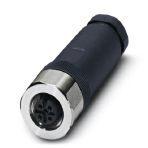 Phoenix Contact 1553271 Connector, 5-position, Socket straight M12, Coding: A, Screw connection, knurl material: Stainless steel 1.4404, cable gland Pg9, external cable diameter 6 mm ... 8 mm