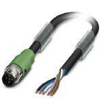 Phoenix Contact 1518355 Sensor/actuator cable, 5-position, PUR, black-gray RAL 7021, Plug straight M12 SPEEDCON, coding: A, on free cable end, cable length: 15 m