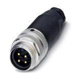 Phoenix Contact 1521326 Connector, Universal, 4-position, Plug straight 7/8"-UNF, Coding: A, Screw connection, knurl material: Zinc die-cast, nickel-plated, cable gland Pg9, external cable diameter 6 mm ... 8 mm, Contact 4 leading