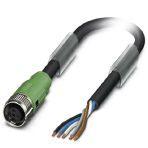 Phoenix Contact 1518368 Sensor/actuator cable, 5-position, PUR, black-gray RAL 7021, free cable end, on Socket straight M12 SPEEDCON, coding: A, cable length: 2 m