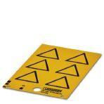 Phoenix Contact 1014126 Warning label, Card, yellow/black, unlabeled, can be labeled with: BLUEMARK ID COLOR, BLUEMARK ID, THERMOMARK PRIME, THERMOMARK CARD 2.0, THERMOMARK CARD, mounting type: adhesive, diameter: 0 mm, lettering field size: 50 x 50 mm, Number of individual labe