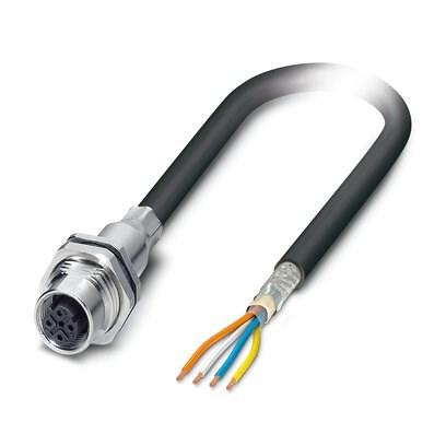Phoenix Contact 1446540 Network cable, PROFINET CAT5 (100 Mbps) CAT5 (100 Mbps), 4-position, Flush-type female connector,  straight, M12-SPEEDCON, D-coded, on free cable end, M16 x 1.5, Cable,  Alternative product in accordance with RoHS II without Exemption 6c (Pb <0.1%)  12397