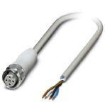 Phoenix Contact 1420968 Sensor/actuator cable, 4-position, PVC, gray RAL 7001, free cable end, on Socket straight M12, coding: A, cable length: 5 m, with high-grade steel knurl