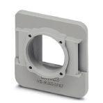 Phoenix Contact 1689844 RJ45 panel mounting frame, IP67, for modular socket inserts (Keystone), for round panel cutout, with grommet, with thread and union nut, color: gray