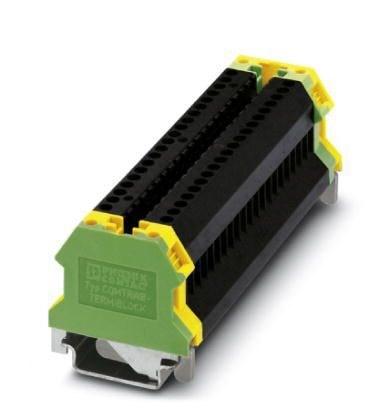 Phoenix Contact 0441711 Screw termination block with disconnect contacts for accommodating protective plugs CT and CTM. Use in MCR and telecommunications systems. Design: 10 double wires