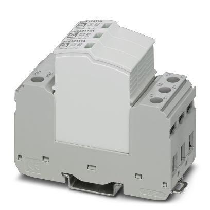 Phoenix Contact 2905339 Plug-in surge arrester, in accordance with Type 2/Class II, for 3-phase power supply networks with combined PE and N installed in one conductor (4-conductor system: L1, L2, L3, PEN), with remote indication contact.