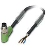 Phoenix Contact 1521708 Sensor/actuator cable, 3-position, Variable cable type, shielded, Plug angled M8, on free cable end, cable length: Free input (0.2 ... 40.0 m)