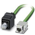 Phoenix Contact 1416233 Assembled PROFINET cable, CAT5e, shielded, star quad, AWG 22 flexible cable conduit capable (7-wire), RAL 6018 (yellow-green), RJ45 socket module/IP20 for Freenet system, 4-pos. on RJ45 plug/IP67 push-pull plastic housing, line, length 2 m