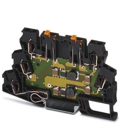Phoenix Contact 2858946 TERMITRAB, spring-cage modular terminal block with integrated surge protection as a filter circuit and disconnect knives, for assembly on NS 35/7.5, voltage UN 24 V DC, terminal width: 6.2 mm, cover width: 2.2 mm