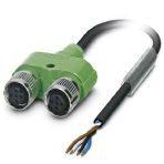 Phoenix Contact 1436178 Sensor/actuator cable, 4-position, PUR halogen-free, black-gray RAL 7021, free cable end, on Socket straight M12 SPEEDCON, coding: A and Socket straight M12 SPEEDCON, coding: A, cable length: 3 m