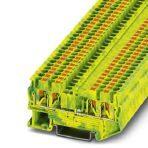 Phoenix Contact 3209594 Ground modular terminal block, connection method: Push-in connection, number of connections: 4, cross section: 0.14 mm² - 4 mm², AWG: 26 - 12, width: 5.2 mm, height: 35.3 mm, color: green-yellow, mounting type: NS 35/7,5, NS 35/15