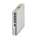 Phoenix Contact 1102077 PoE+ Ethernet switch conforms to IEEE 802.3at. Includes four 10/100/1000 Mbps PoE+ ports, one standard 10/100/1000 Mbps RJ45 port, a total PoE system budget of 120 W, and jumbo frames up to 9216 bytes.