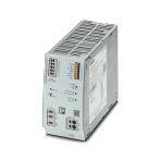 Phoenix Contact 2907161 Uninterruptible power supply with integrated power supply unit. For lead AGM energy storage with 1.3 Ah to 38 Ah nominal capacity. Input: 1-phase, output: 24 V DC/10 A. Push-in connection technology