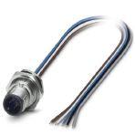Phoenix Contact 1542703 Sensor/actuator flush-type plug, 5-pos., M12 SPEEDCON, A-coded, rear/screw mounting with Pg9 thread, with 0.5 m TPE litz wire, 5 x 0.34 mm²