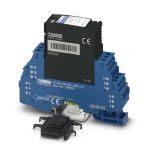 Phoenix Contact 2801513 Surge protection, consisting of protective plug and base element, with integrated multi-stage status indicator on the module for two 2-wire floating Ex-i signal circuits. HART-compatible.
