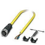 Phoenix Contact 1084251 Sensor/actuator cable, 4-position, PVC, yellow, free cable end, on Socket straight M12, coding: A, cable length: 15 m