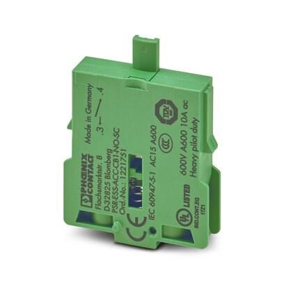Phoenix Contact 1221751 Contact module for modular emergency stop switches with N/O contact for feedback function through actuation of the emergency stop switch