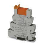 Phoenix Contact 2909517 PLC-INTERFACE, consisting of DIN-rail-mountable basic terminal block in 14 mm with screw connection and plug-in relay with power contact, 2 changeover contacts, 12 V DC input voltage. Approved according to ATEX/IECEx (Zone 2) and Ex Zone Class I, Div. 2.