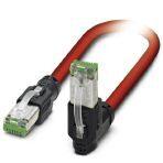 Phoenix Contact 1402511 Sercos III patch cable, shielded, star quad, AWG 22 stranded (7-wire), RAL 3020 (traffic red), RJ45 plug/IP 20, straight, to RJ45 plug/IP20, angled, length: 0.3 m