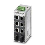 Phoenix Contact 2891563 Ethernet switch, 6 RJ45 ports, 10/100/1000 Mbps on all RJ45 ports, 2 single mode SC-D ports with especially high range, 1 Gbps full duplex, auto negotiation (RJ45), autocrossing function, with signal contact and QoS, extended temperature range