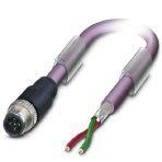 Phoenix Contact 1507272 Bus system cable, PROFIBUS (12 Mbps), 2-position, PUR halogen-free, violet RAL 4001, shielded, Plug straight M12, coding: B, on free cable end, cable length: 15 m